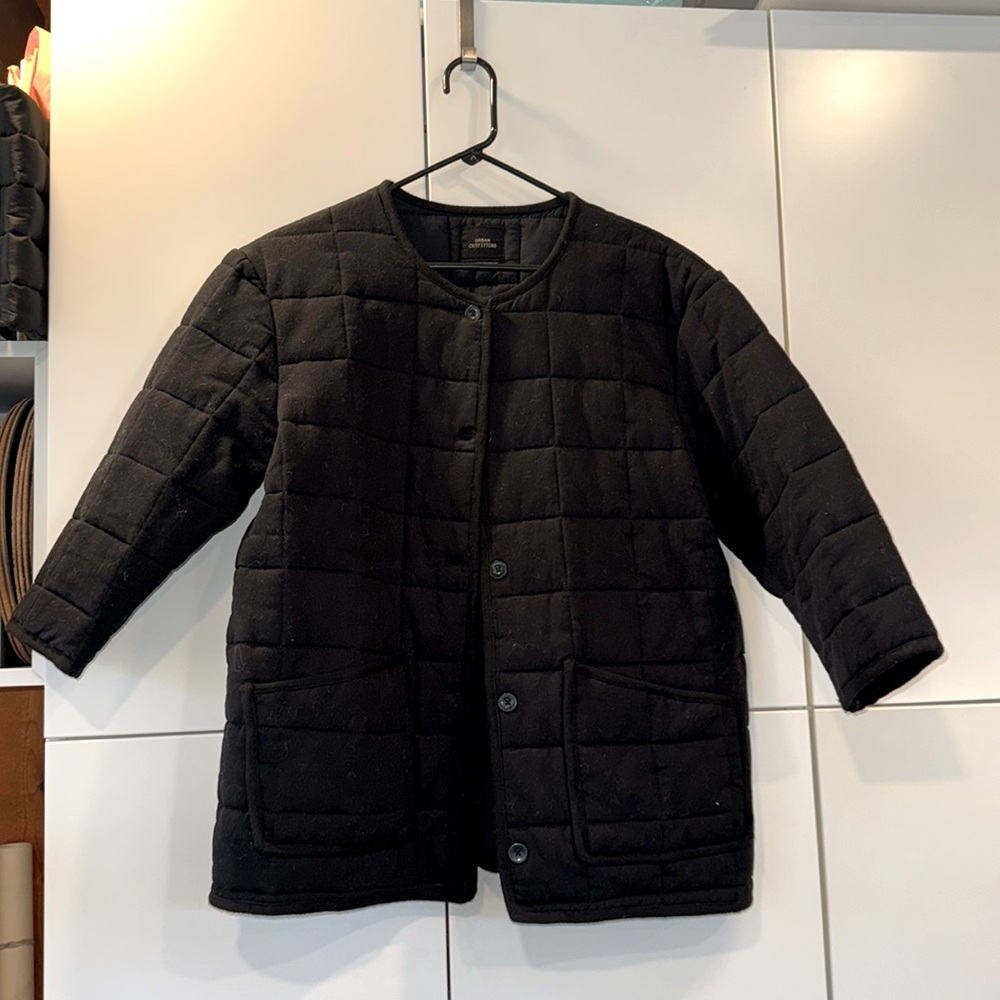 EUC URBAN Outfitters Black Quilted Cotton Jacket szM